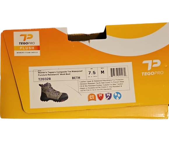 Women's TEGOPRO composite toe waterproof puncture resistant 6" boot size 7.5M - Picture 8 of 11